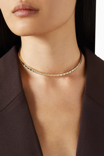 Shiraz Topaz Choker Necklace in 14kt Gold