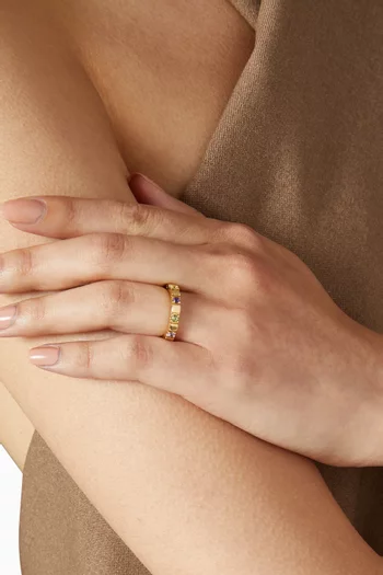 Shiraz Alliance Rainbow Ring in 14kt Gold