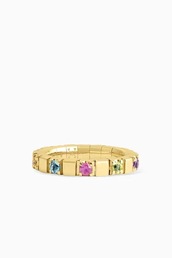 Shiraz Alliance Rainbow Ring in 14kt Gold