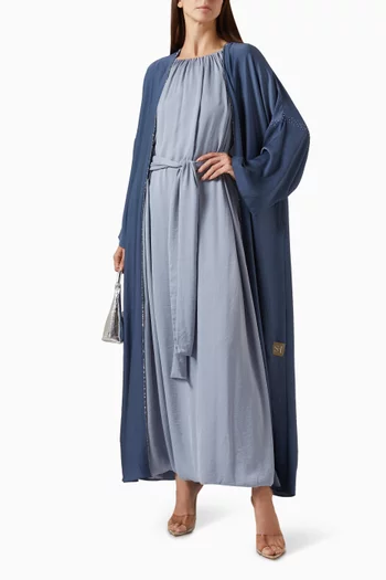 طقم فستان وعباية بحزام