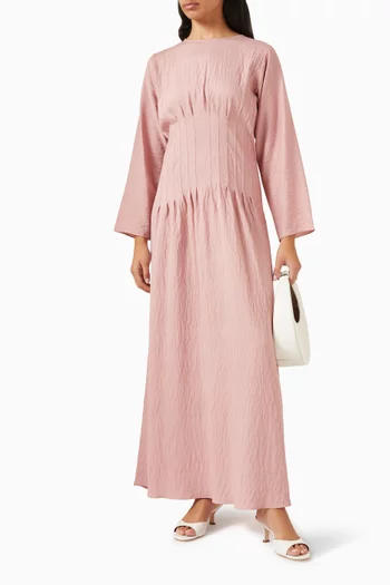 فستان طويل بنمط مشد دينم قطني