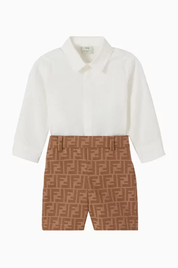 FF-print Shirt Romper