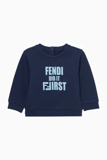 سويت شيرت بطبعة عبارة Fendi Did It First قطن