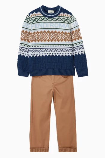 FF Logo Straight-leg Pants