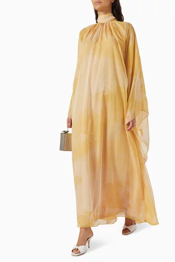 Cape-sleeve Kaftan in Chiffon