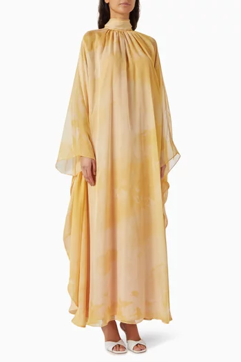 Cape-sleeve Kaftan in Chiffon