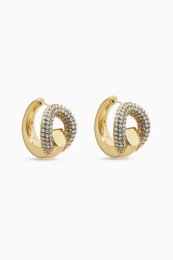 Pierced Pavé Hoop Earrings in 18kt Gold-plated Aluminum