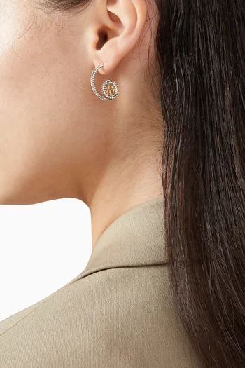 أقراط ميلر دائرية مرصعة بأحجار بافيه نحاس مطلي ذهب عيار 18