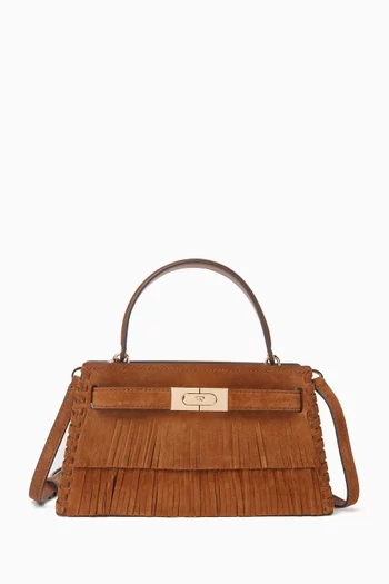 Mini Lee Radziwill Fringe Top-handle Bag in Suede