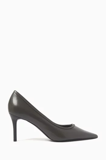 Double T 80 Buckle Pumps in Leather