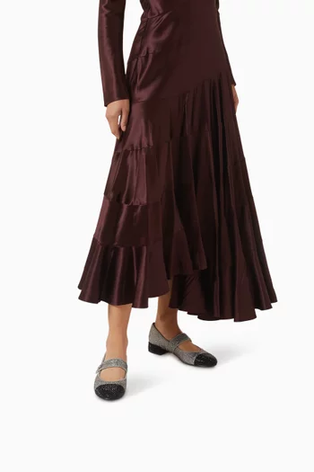 Cap Toe Mary Jane Crystal Ballet Flats