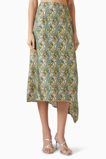 تنورة بتصميم ملفوف حرير