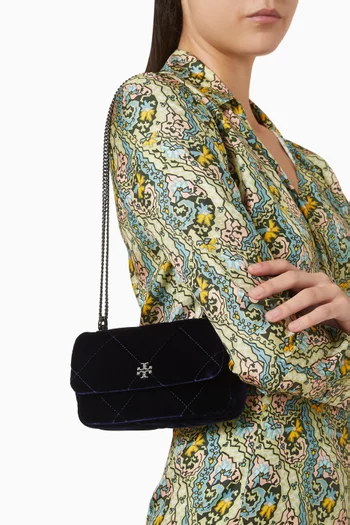 Mini Kira Diamond Quilt Flap Bag in Velvet