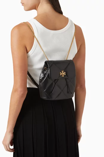 Mini Kira Diamond Quilt Backpack in Leather