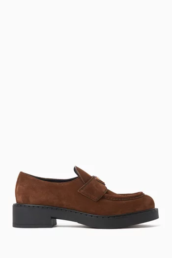 Triangle Logo Loafers in Suede
