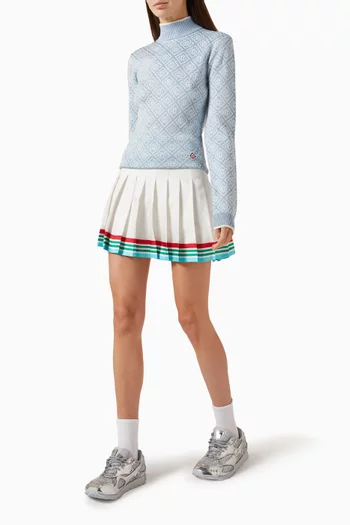 سترة بنقشة شعار الماركة وياقة عالية لوركس