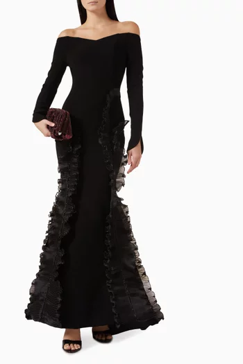 فستان سهرة كاثرين كريب مطاطي