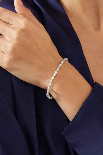 Mixed Lab-grown Diamond Tennis Bracelet in 18kt White Gold