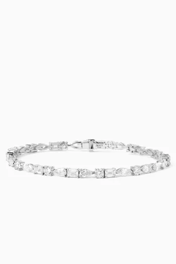 Mixed Lab-grown Diamond Tennis Bracelet in 18kt White Gold