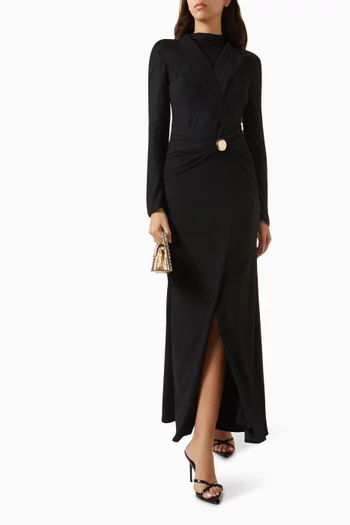 Overlapping Collar Dress