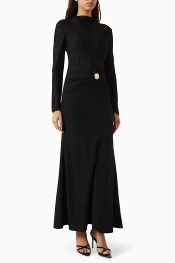 Overlapping Collar Dress