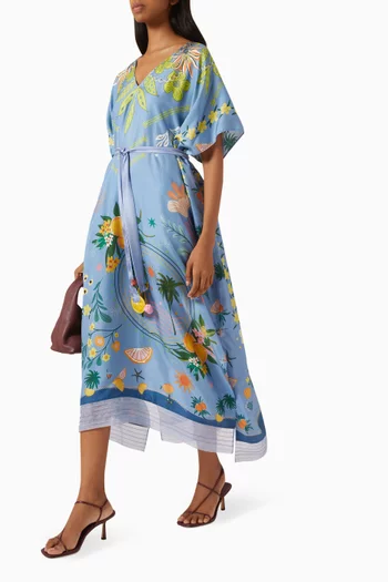 Nora Printed Belted Kaftan