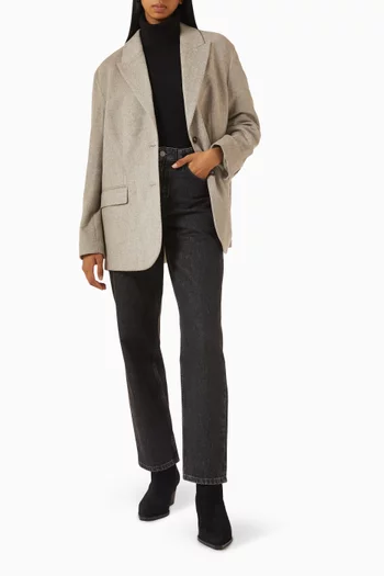 جاكيت بقصة فضفاضة صوف