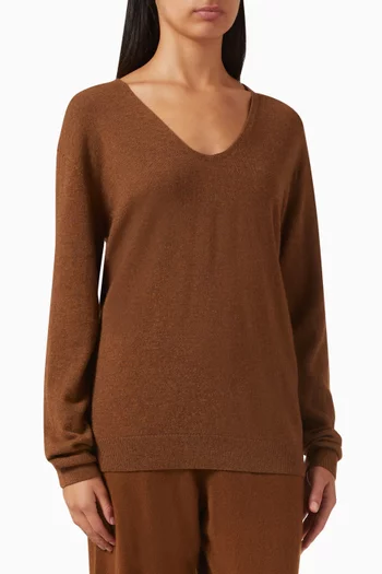 U-neck Sweater in Wool-cashmere