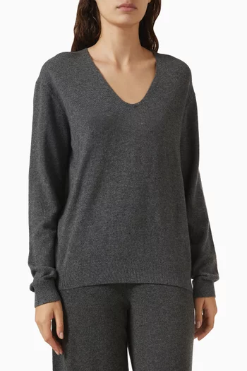 U-neck Sweater in Wool-cashmere
