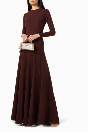 فستان جريس طويل بقصة حورية البحر كريب