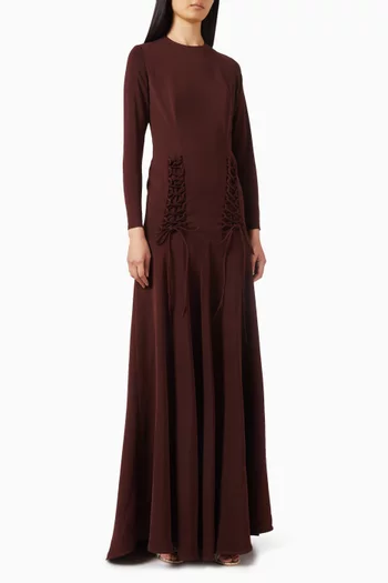 فستان جريس طويل بقصة حورية البحر كريب