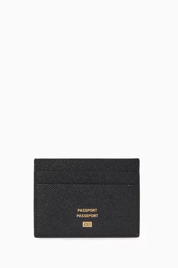 Passport Card Holder in Textured Calfskin