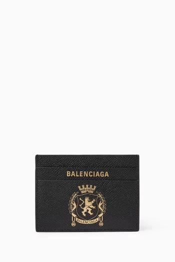 Passport Card Holder in Textured Calfskin