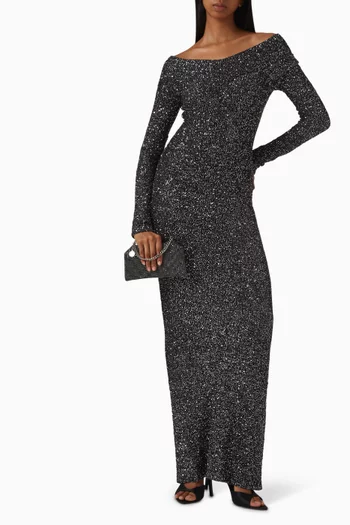 Soft-touch Sequin Maxi Dress in Knit