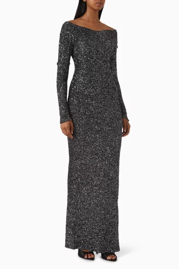 Soft-touch Sequin Maxi Dress in Knit