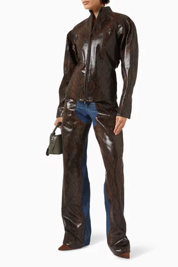 Snake Panel Chaps Jeans in Denim