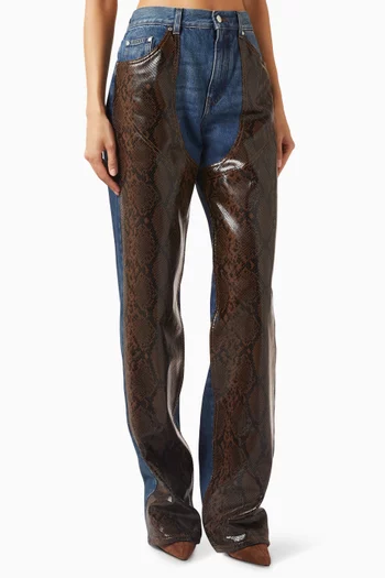 Snake Panel Chaps Jeans in Denim