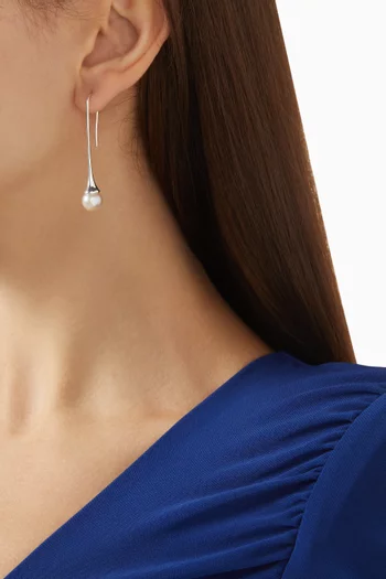 Lumora Pearl Drop Earrings in Sterling Silver