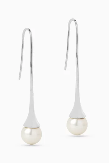 Lumora Pearl Drop Earrings in Sterling Silver