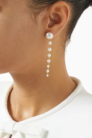 Lumora Chandelier Pearl Earrings in 18kt Gold-plated Sterling Silver