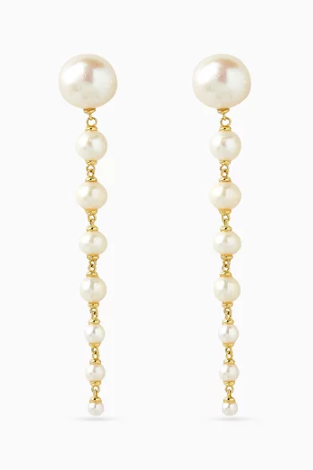Lumora Chandelier Pearl Earrings in 18kt Gold-plated Sterling Silver