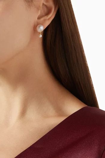Lumora Pearl Stud Earrings in 18kt Gold-plated Sterling Silver