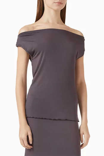 Off-shoulder Draped Top in Jersey
