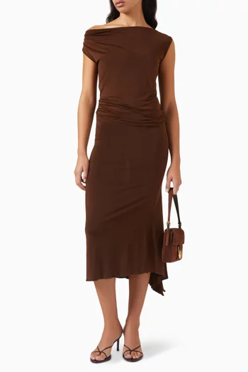 Off-shoulder Draped Top in Jersey