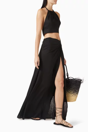 Sirene Maxi Skirt in Linen-blend