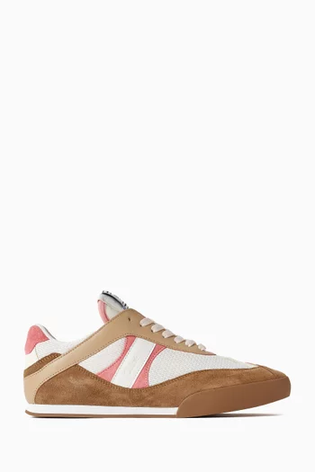 سنيكرز كيك أسفل الكاحل قماش شبكي وجلد عجل