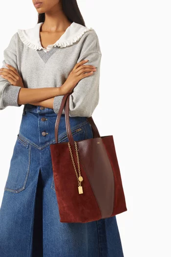 Spin Tote Bag in Grained & Suede Leather