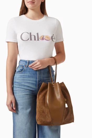 Spin Tote Bag in Grained & Suede Leather