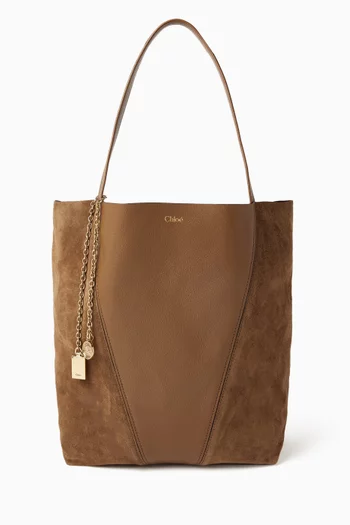 Spin Tote Bag in Grained & Suede Leather