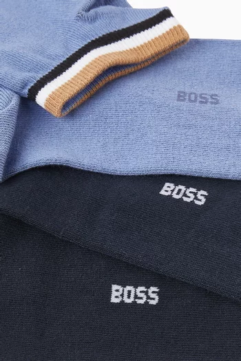 Logo Ankle-length Socks in Cotton-blend, Set of 2